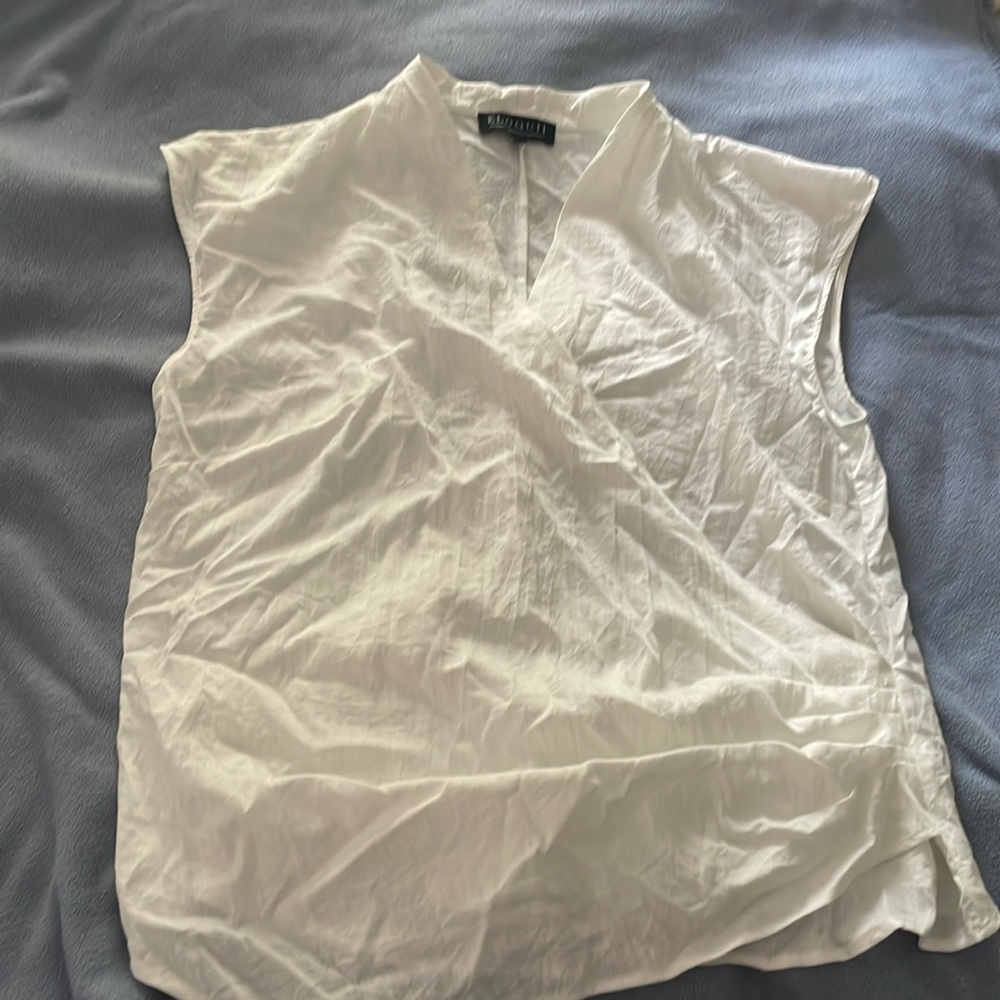 Eloquii White top linen look polyester